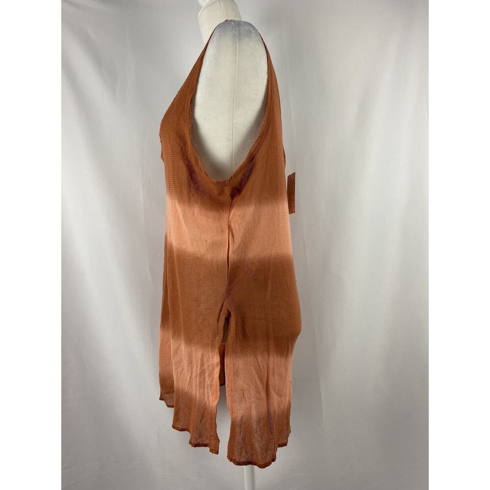 FREE PEOPLE Women Orange Acid Wash Sleeveless Scoop Neck Tank Top Size M A002069 - Picture 5 of 7